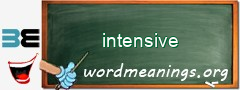 WordMeaning blackboard for intensive